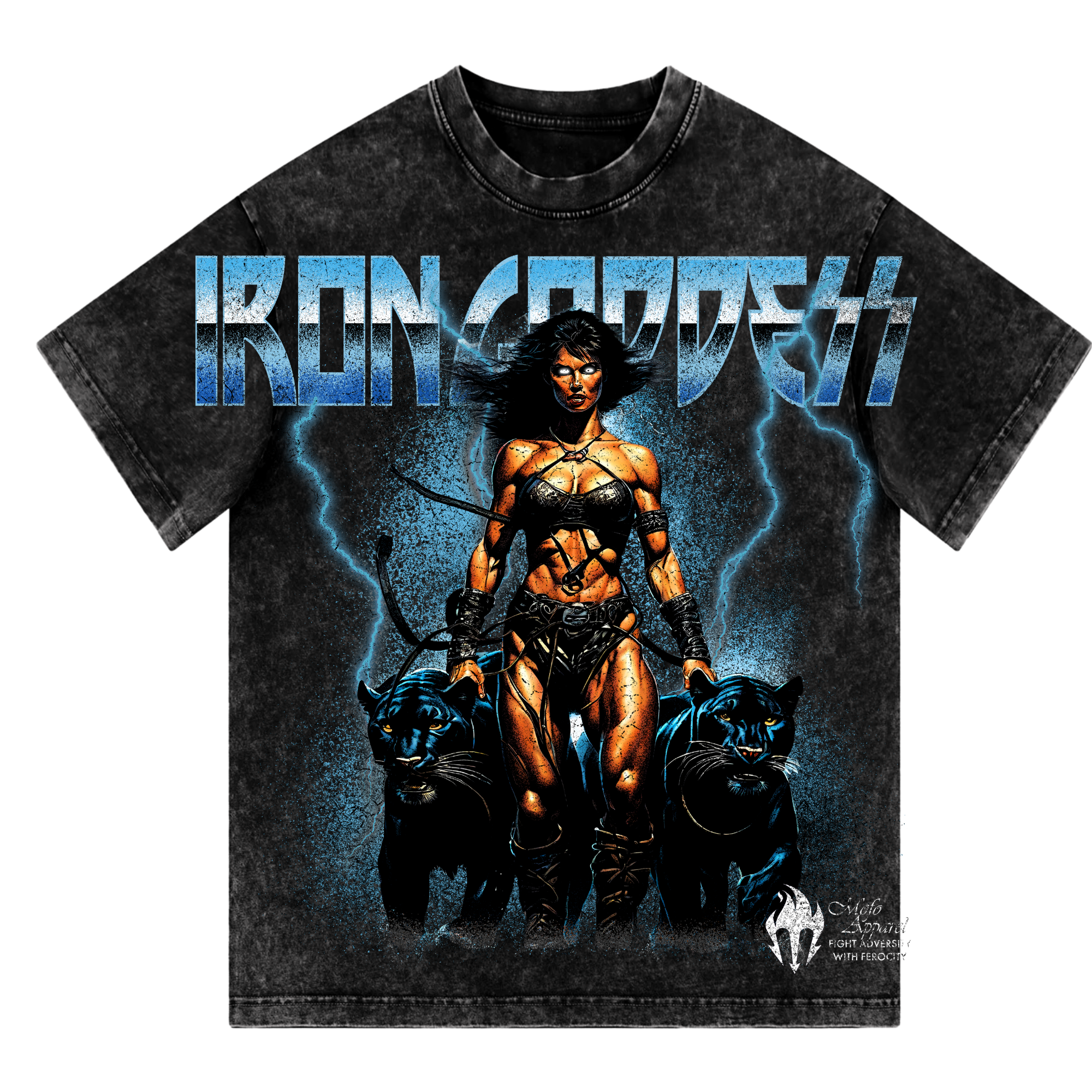 "IRON GODDESS" GIANT print Oversized Tee