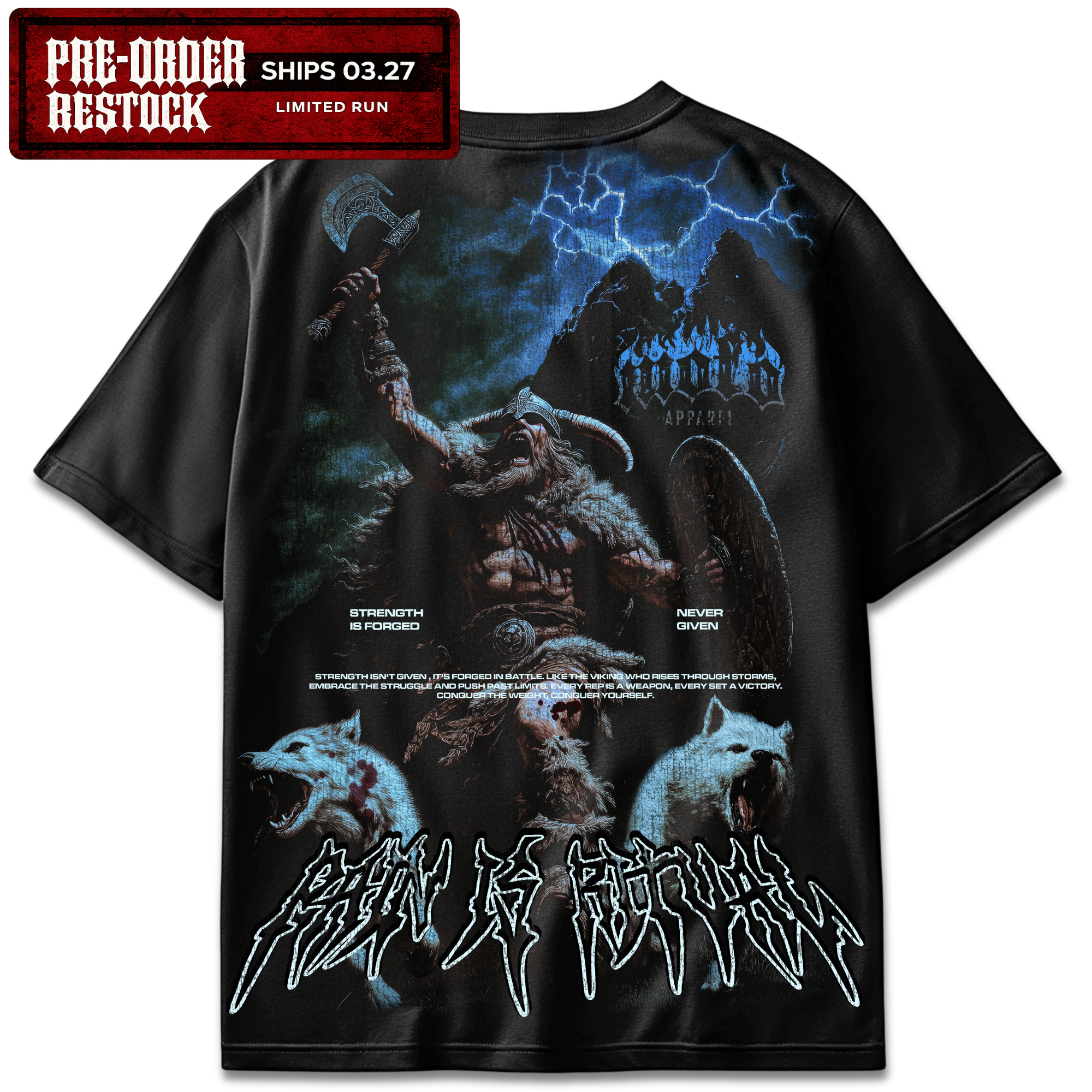 T-shirt oversize « La douleur est un rituel » 