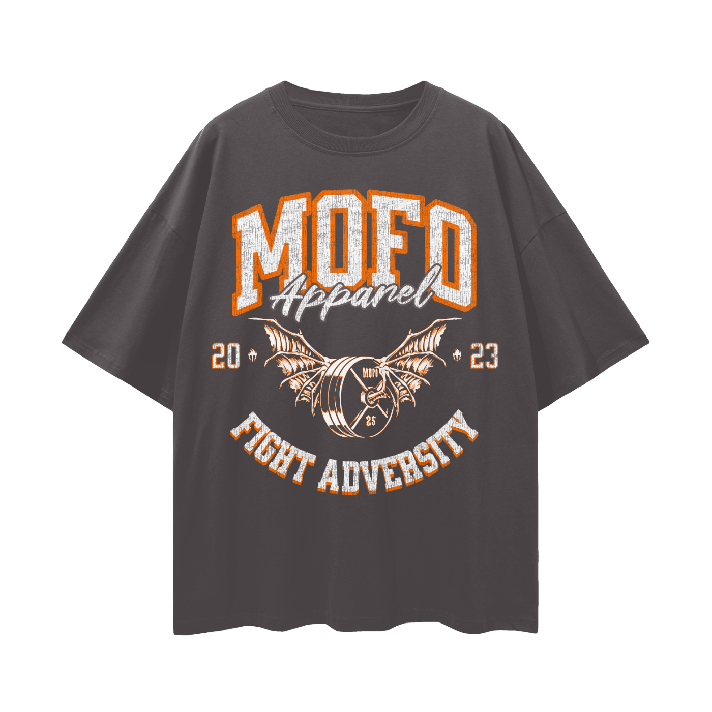"Fight Adversity" Dark Grey Oversized Tee